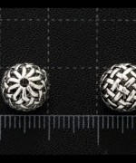 T32-10 編織紋9.5mm圓銀珠(2入)