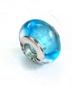 P4-45 氣泡銀管琉璃珠(淺藍)