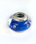 P4-65 晶點銀管琉璃珠-藍