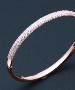 HR-104	玫金半滿鑽可開式銀手環