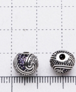 T411-25	小孔鑲鑽太極圓珠