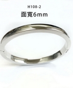 H108-2  素面可開銀手環-面寬6mm