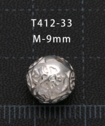 T412-33 白銀六字真言9mm小孔圓珠-M (2入)