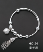 HC-24	幼童款-流蘇鈴鐺銀手環