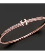 HR-148-D	H鑲鑽玫金銀手環-可開式