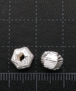 T411-37	白銀六角珠(2入)