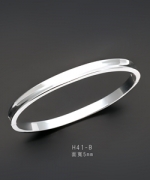 H41-B	素面內凹可開式銀手環 面寬5mm