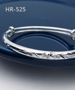 HR-525 - 花朵流線刻紋可調式手環