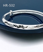 HR-532 - 花葉刻紋可調式手環
