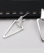 ES178 三角型銀易扣耳環