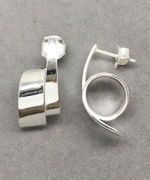 ES198 長方螺旋垂吊耳環(耳針)