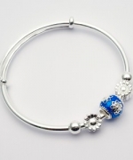 HR-553-A 藍色彩繪珠可調式手環