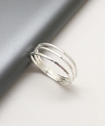 R370-A 三層圓環線戒銀戒指