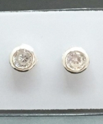 ES278-B 3mm包環單鑽銀耳貼